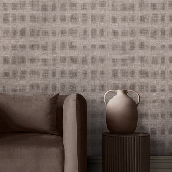 Rustic Weft Wallpaper - Stone